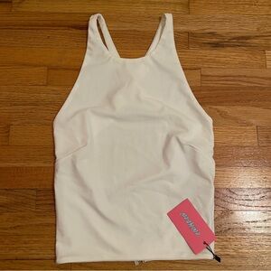 Edikted Cream Tank Top with clasp